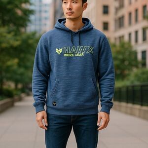 Hawx Work Gear Men’s Fleece Hoodie Sz Lg